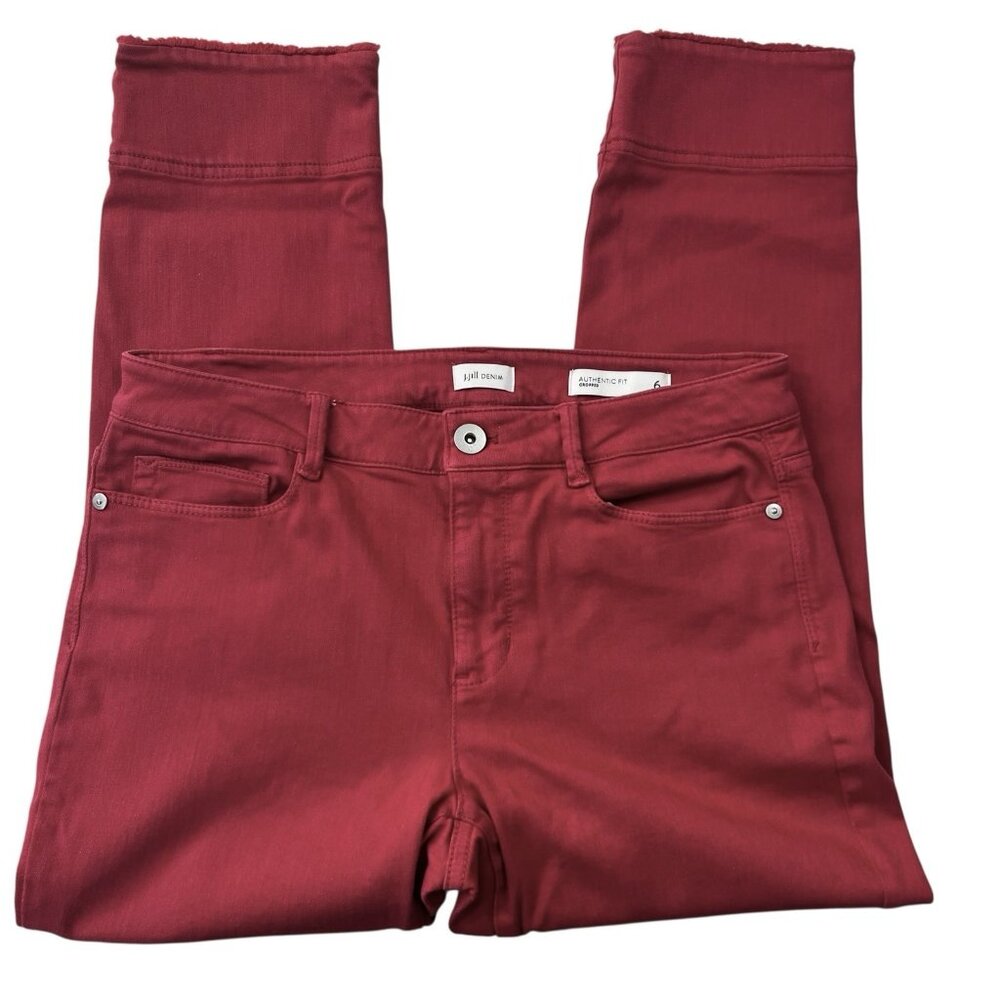 J Jill Authentic fit Crop Jeans Women's size 6 Red